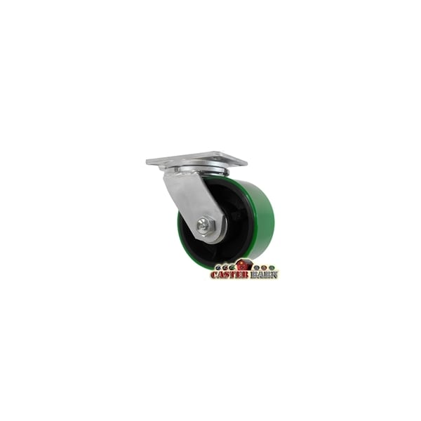 6"x3" Drop Forged Heavy Duty Swivel Caster, Poly on Iron Wheel, 2,
